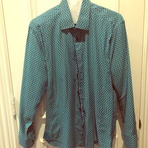 Beautiful turquoise and navy shirt